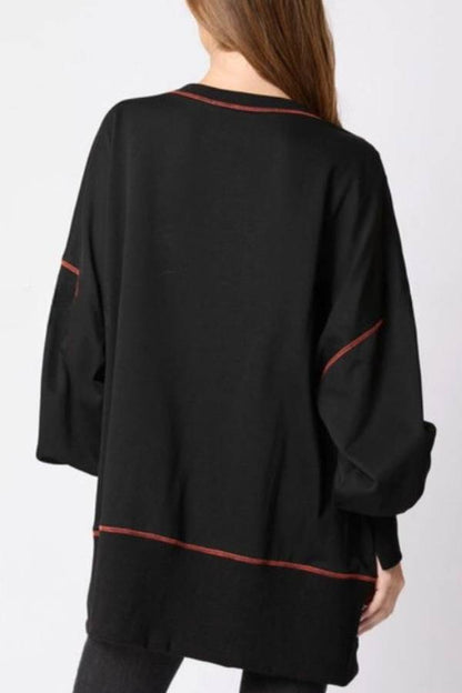 Halloween Ghost Sequined Sweatshirt Embroidered Casual Top