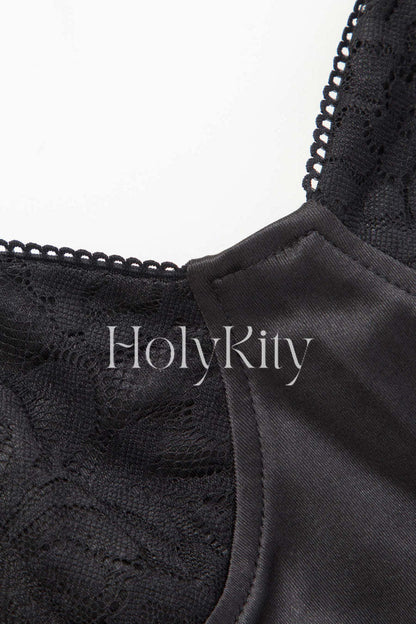 Satin Garter Lace Corset Cami Top