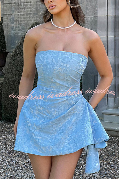 Jacquard Elegant Off-shoulder Backless Fitted Mini Dress