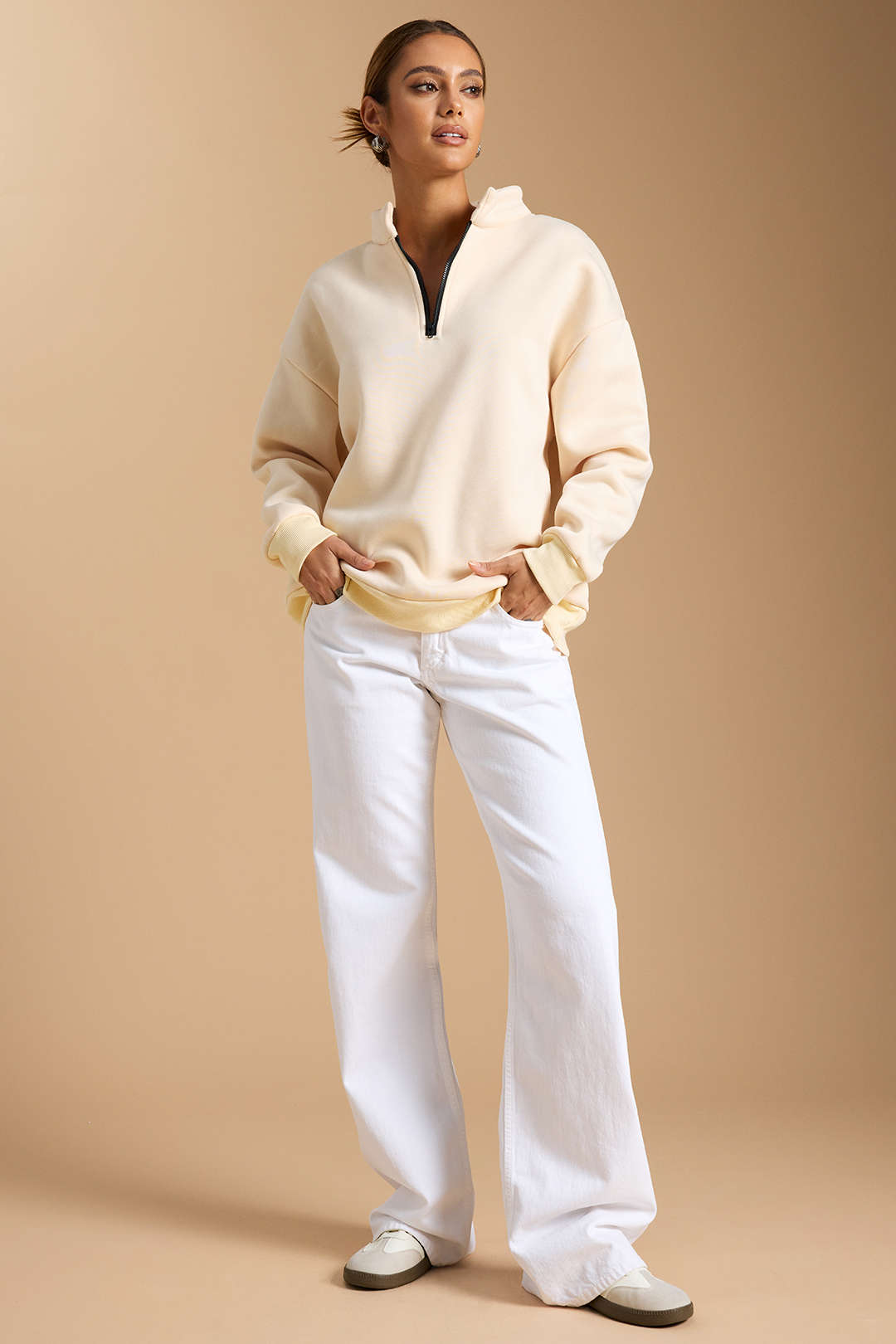 Zipper Long Sleeve Sweatshirt