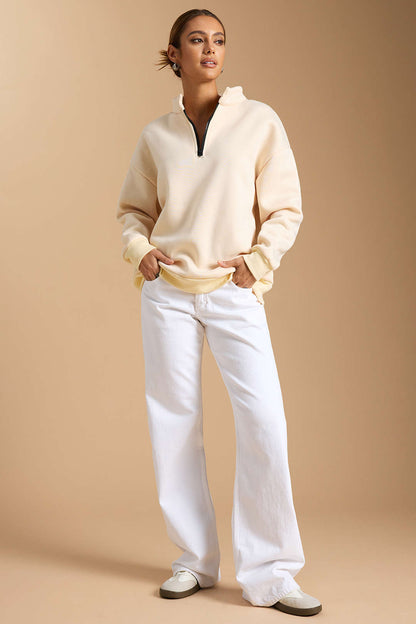 Zipper Long Sleeve Sweatshirt