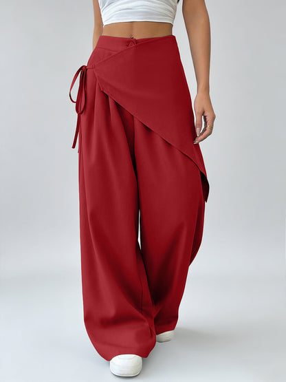 Daily Black Wrap Casual Pants