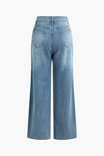 High-Waisted Wide Leg Jeans
