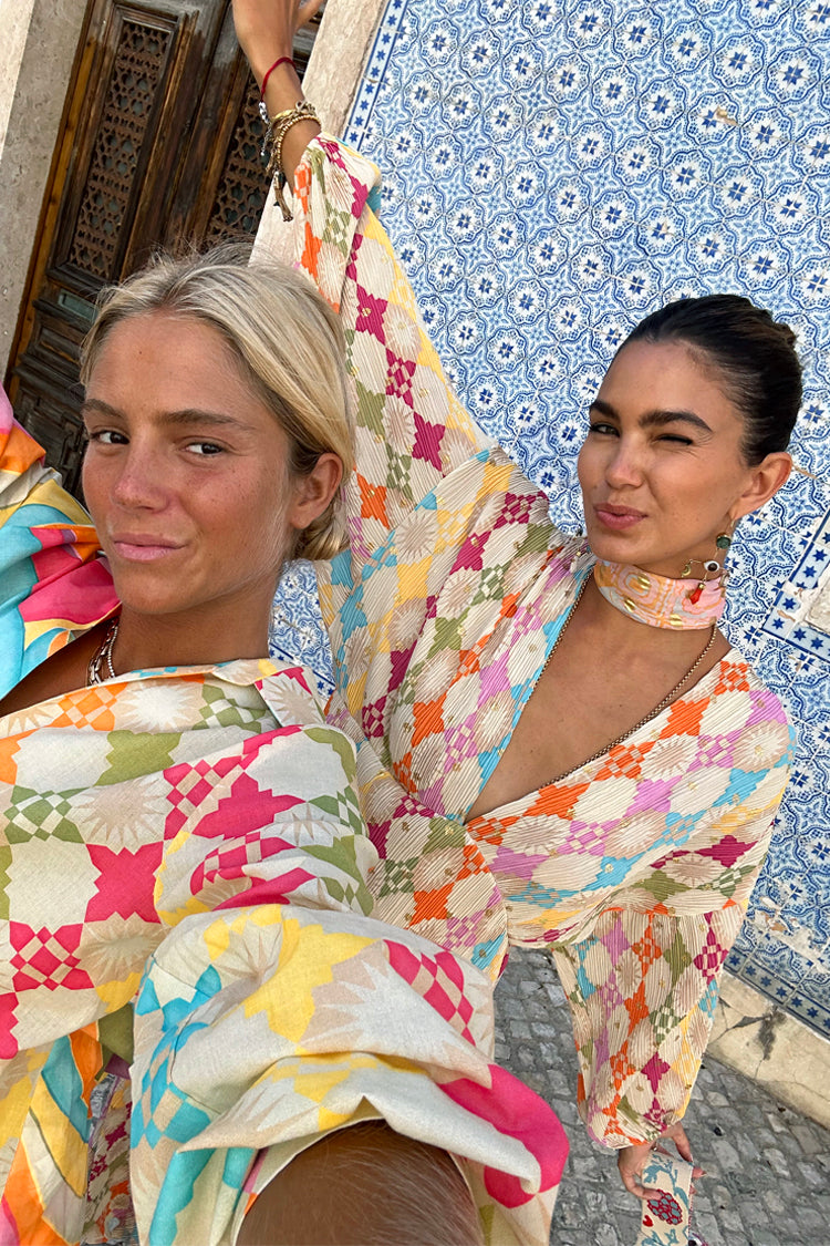 Bohemian Printed Puff Sleeve Dress