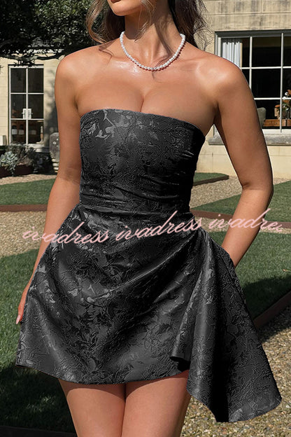 Jacquard Elegant Off-shoulder Backless Fitted Mini Dress