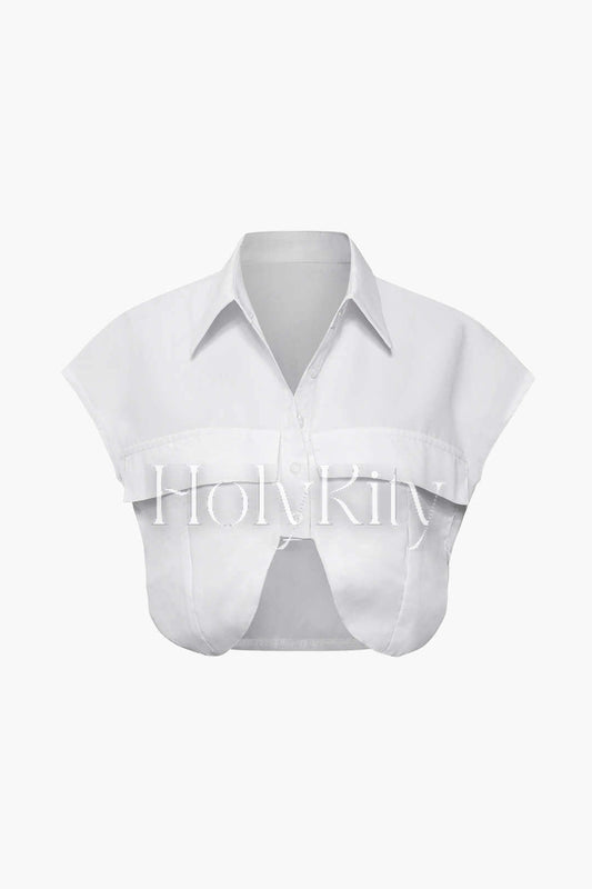 Asymmetric Cape Sleeve Shirt