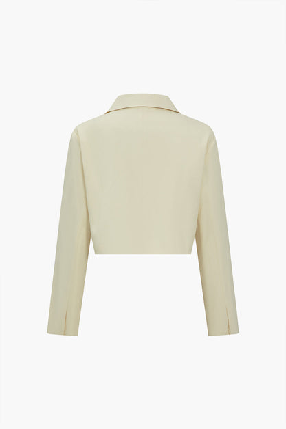 Basic Solid Crop Blazer