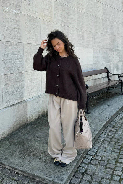 Knitted Vest - Darker Brown