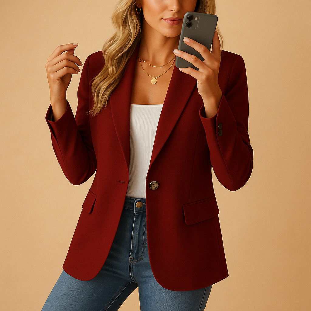 Single Button Fitted Blazer | Minimalist Silhouette | Regular Length