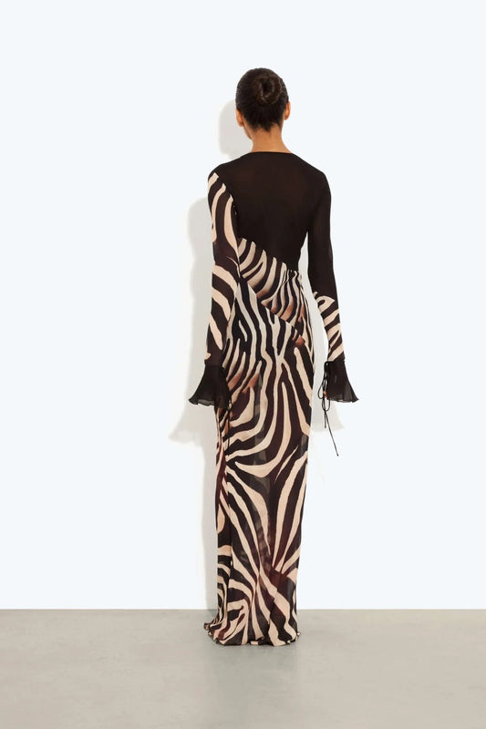Sexy And Elegant Zebra  Maxi Dress