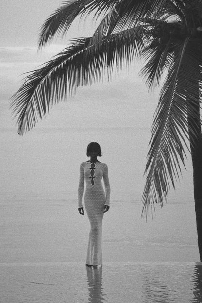 Crochet Lace Backless Maxi Dress