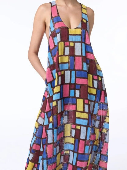 Patchwork Embroidered Maxi Dress