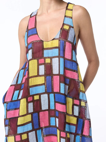 Patchwork Embroidered Maxi Dress