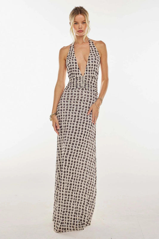 Camoni Polka Dot Diary Maxi Dress