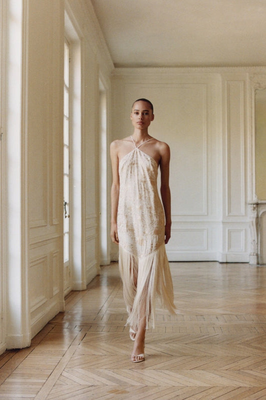 Tassel Halterneck Midi Dress