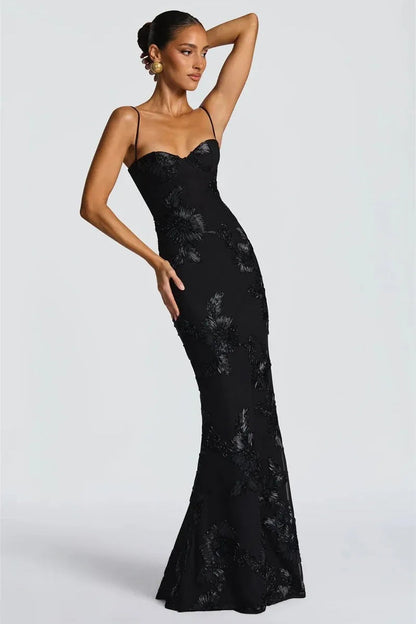 Elegant Slim Mesh Maxi Dress