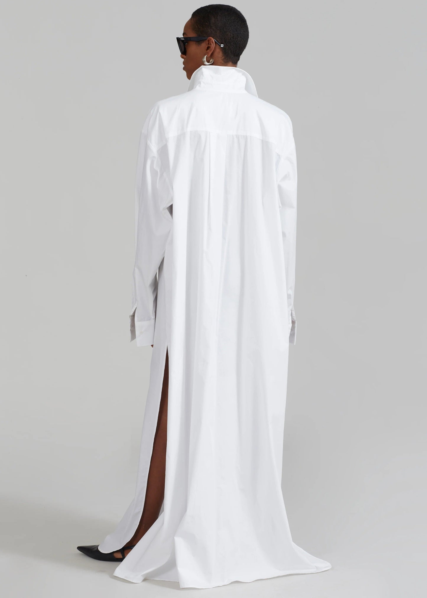 Oversized Slit Shirt Dress