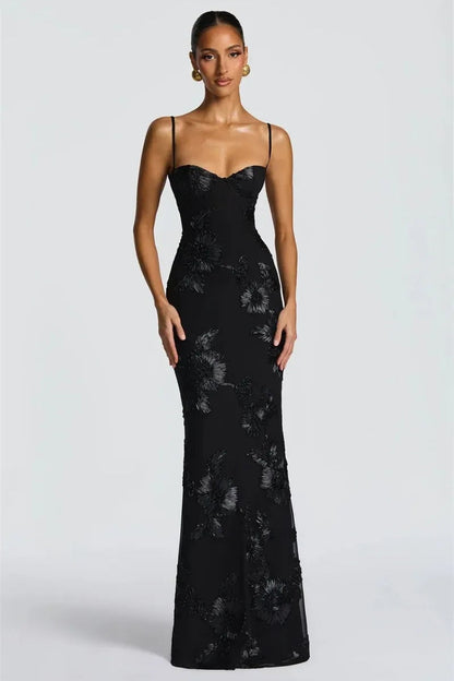 Elegant Slim Mesh Maxi Dress