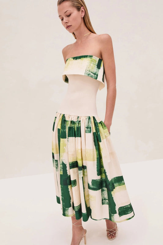 Oil Painting Print Midi Dress