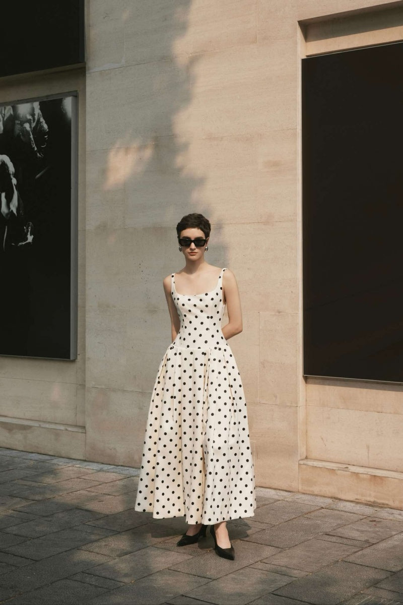 Polka Dot Elegant Maxi Dress