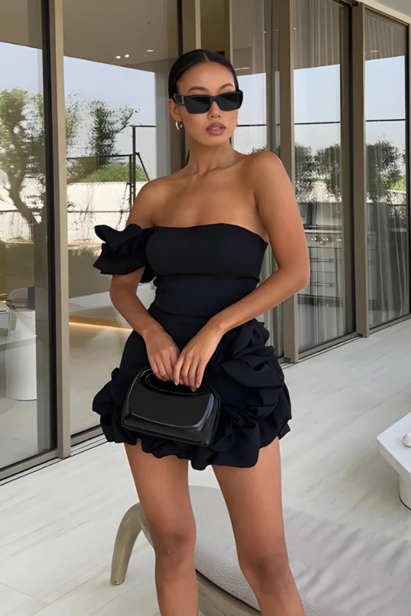 Laila Elegant Off Shoulder Mini Dress