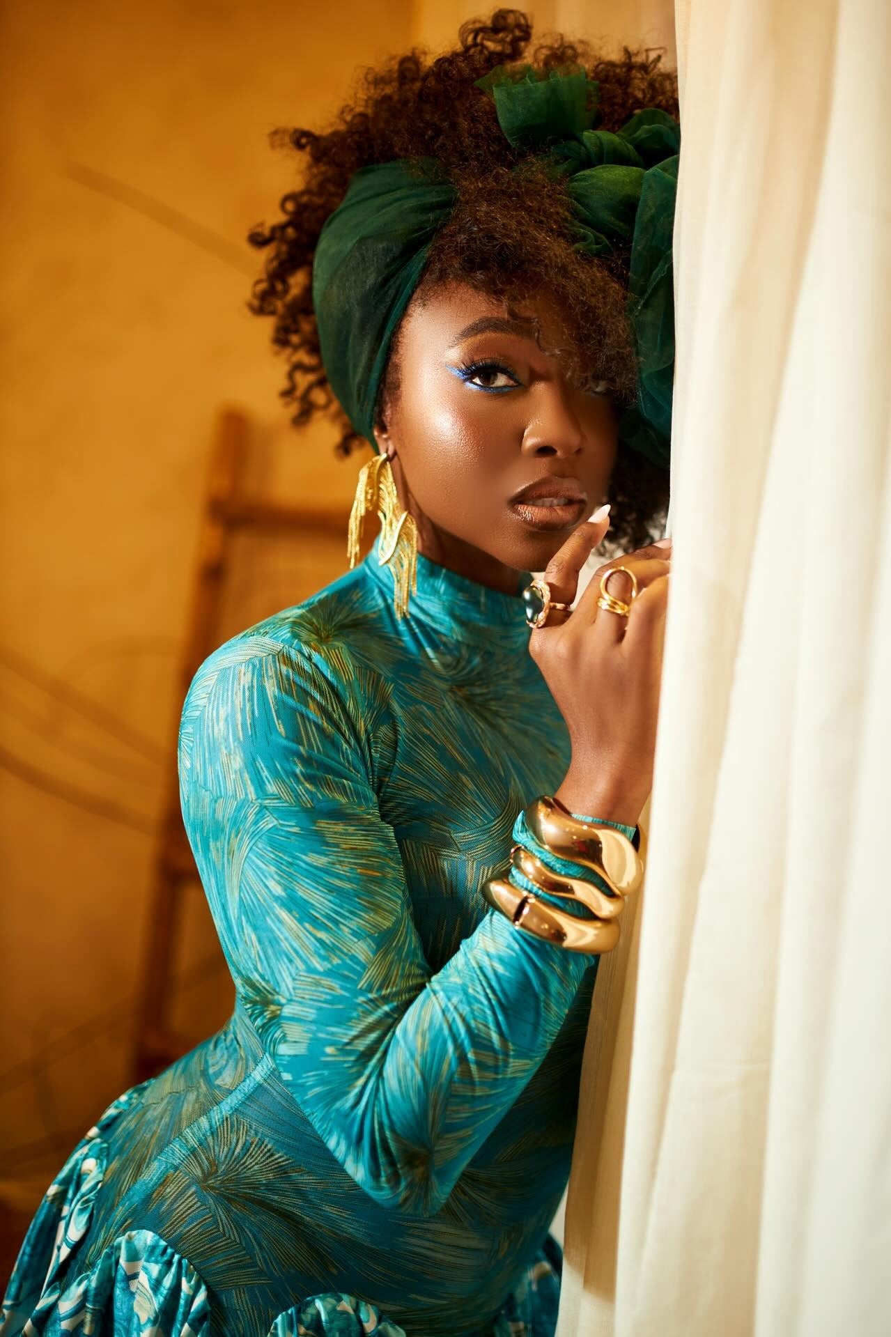 Sapphire Bloom Mesh Maxi Dress