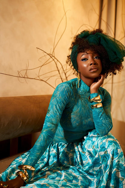 Vibrant Red Sheer Floral Maxi Dress