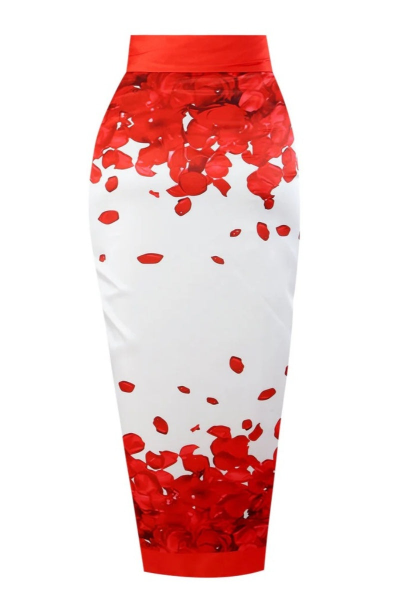 Red Floral Halter Swimsuit Set