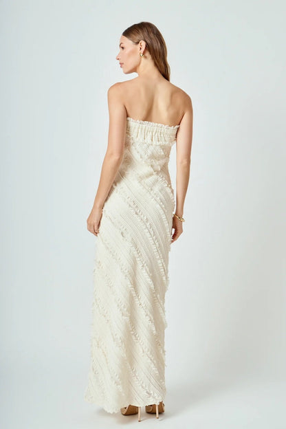 Strapless Ruffled Maxi Dress