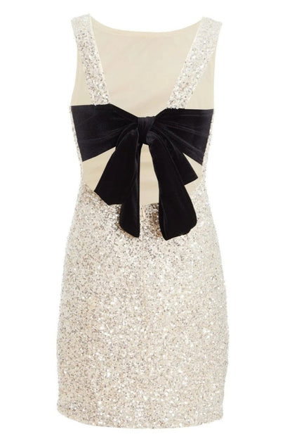 Sexy Sequin Bow Mini Dress