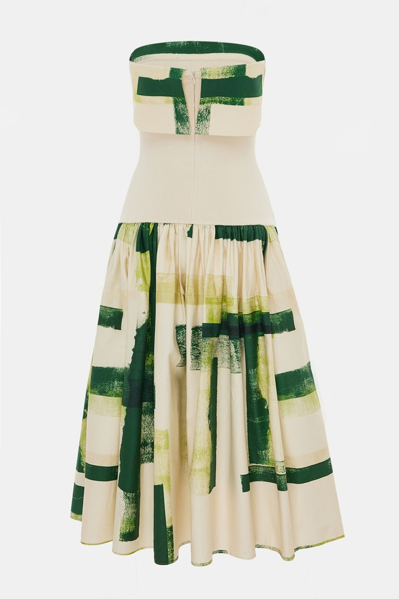 Oil Painting Print Midi Dress