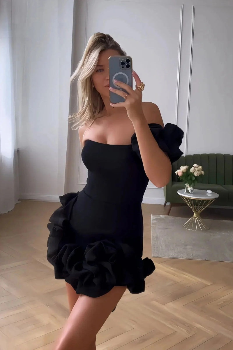 Laila Elegant Off Shoulder Mini Dress