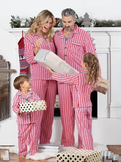 Christmas Striped Print Parent Child Pajama Set