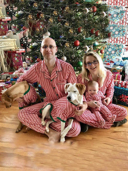 Christmas Striped Print Parent Child Pajama Set