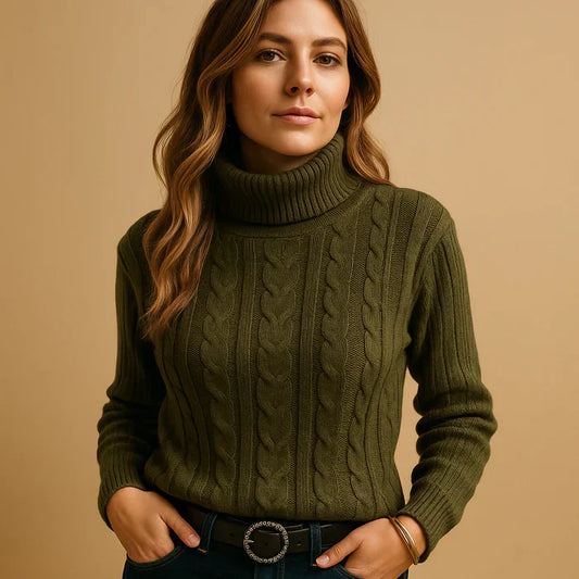 Cable Knit Turtleneck Jumper | Fitted Silhouette | Winter Essential