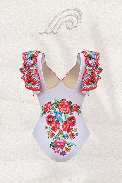 Livia Vintage Floral Printed Two-pieces Swim Set