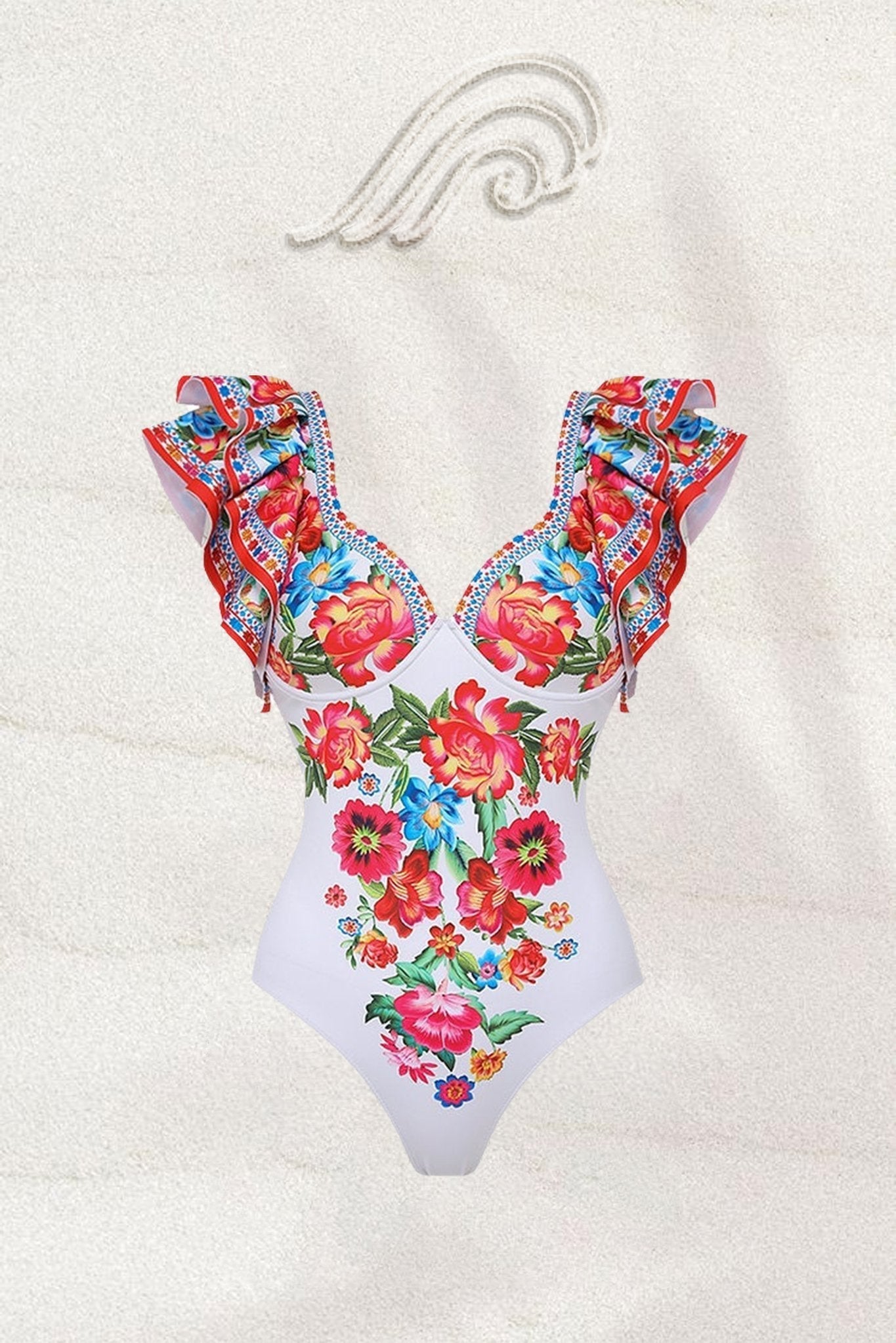 Livia Vintage Floral Printed Two-pieces Swim Set