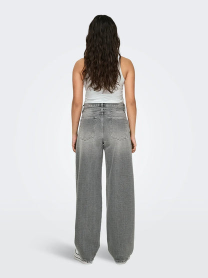 Wide-Leg Grey Jeans | High Waist | Modern Streetwear Denim