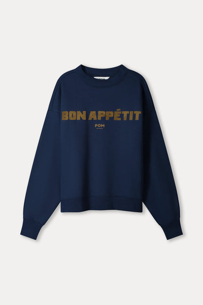 Maison Cotton Sweatshirt | Bon Appétit Print | Relaxed Fit