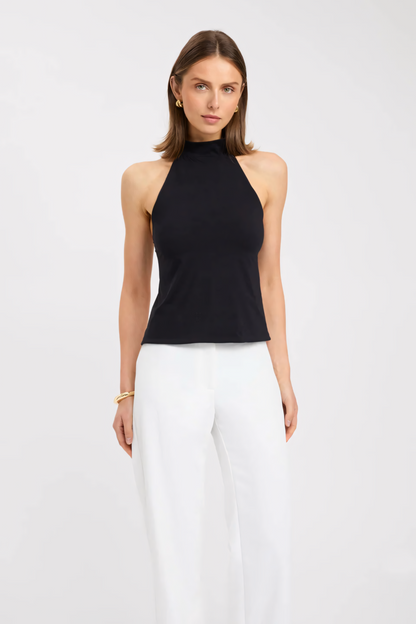 Voyage Sculpted Halter Tank Top in Stretch Knit | Summer