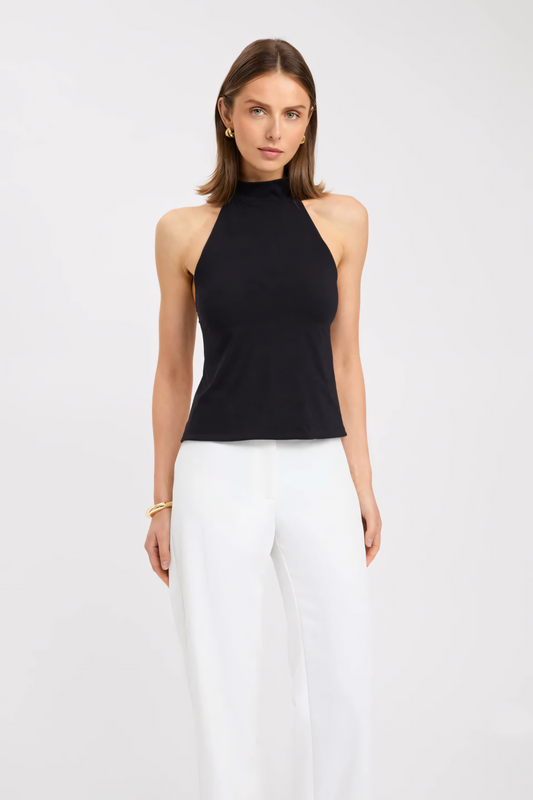 Voyage Sculpted Halter Tank Top in Stretch Knit | Summer