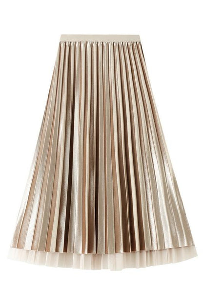 Reversible Two-way Pleated Midi Skirt