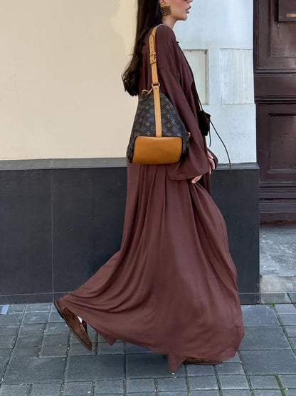 Casual Long Cardigan Long-Sleeved T-Shirt and High-Waisted Pants Three-Piece Set