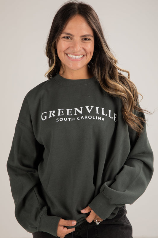 Maison Cotton Sweatshirt | Greenville South Carolina Print | Relaxed Fit