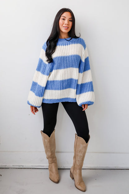 Striped Oversized Sweater | Rib Knit | Relaxed Fit