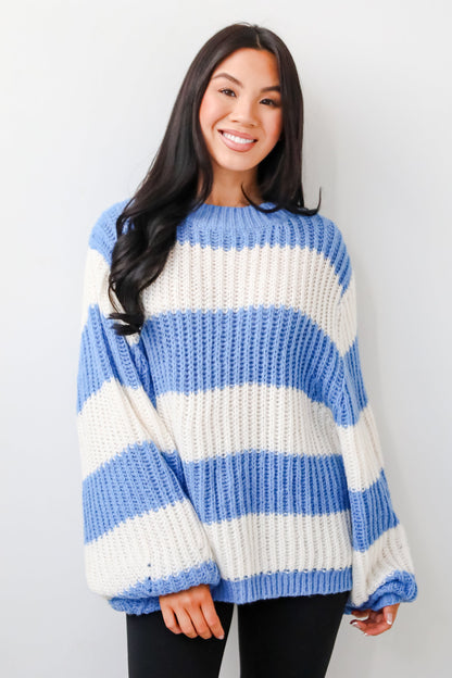 Striped Oversized Sweater | Rib Knit | Relaxed Fit