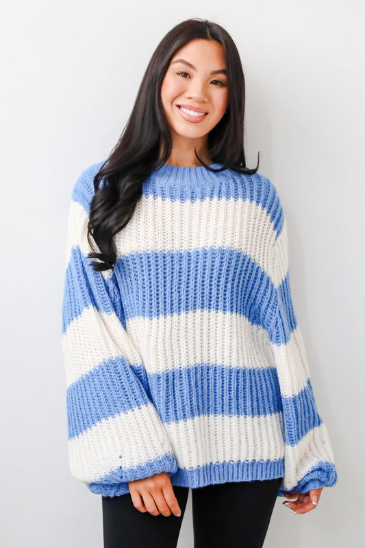 Striped Oversized Sweater | Rib Knit | Relaxed Fit