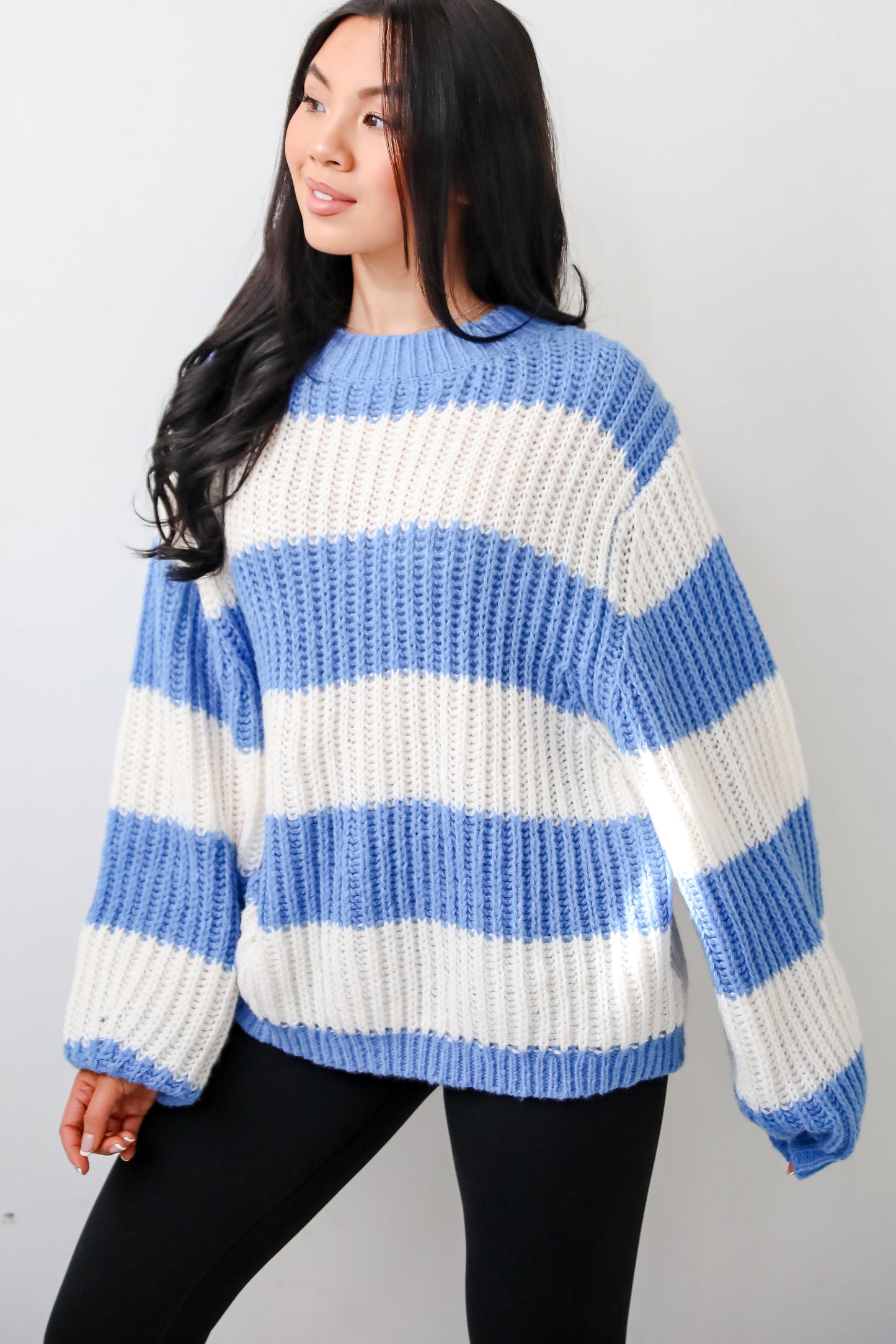 Striped Oversized Sweater | Rib Knit | Relaxed Fit