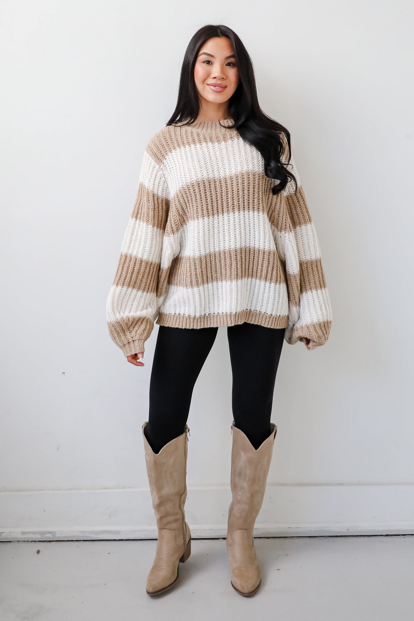 Striped Oversized Sweater | Rib Knit | Relaxed Fit