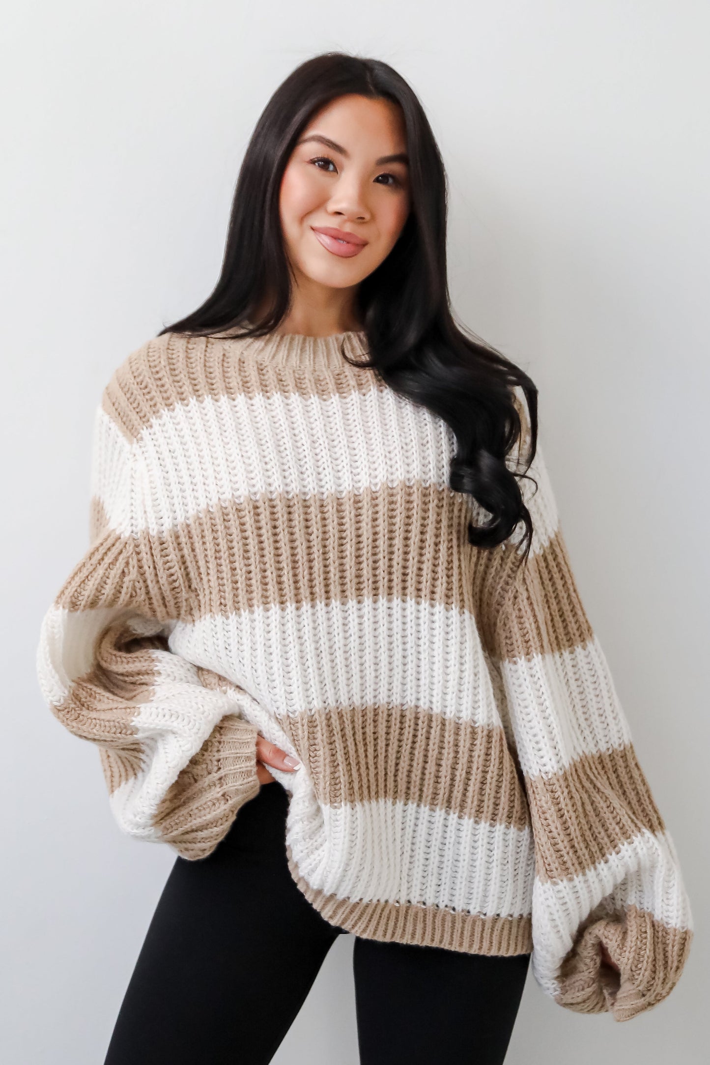 Striped Oversized Sweater | Rib Knit | Relaxed Fit